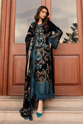 Maria B 3 Piece Unstitched Embroidered Velvet Suit